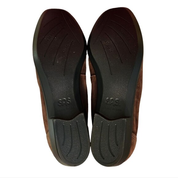 SAS Shoe Women 8N Hope Brown Suede Leather Tassel Moc Toe Slip On Loafer Comfort - Picture 6 of 10